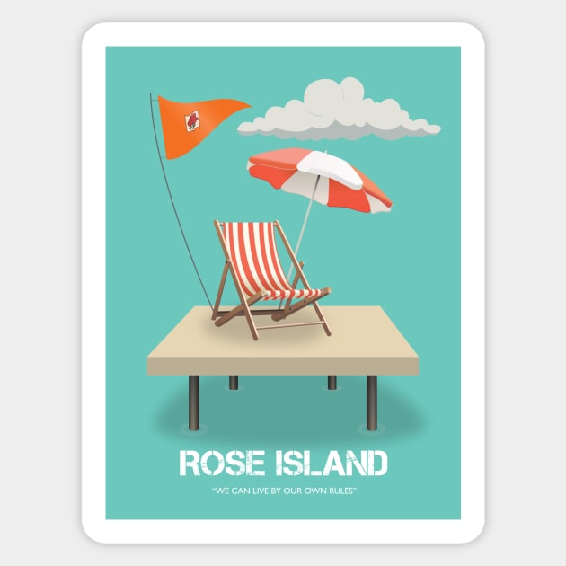 Rose Island - Alternative Movie Poster Sticker by MoviePosterBoy